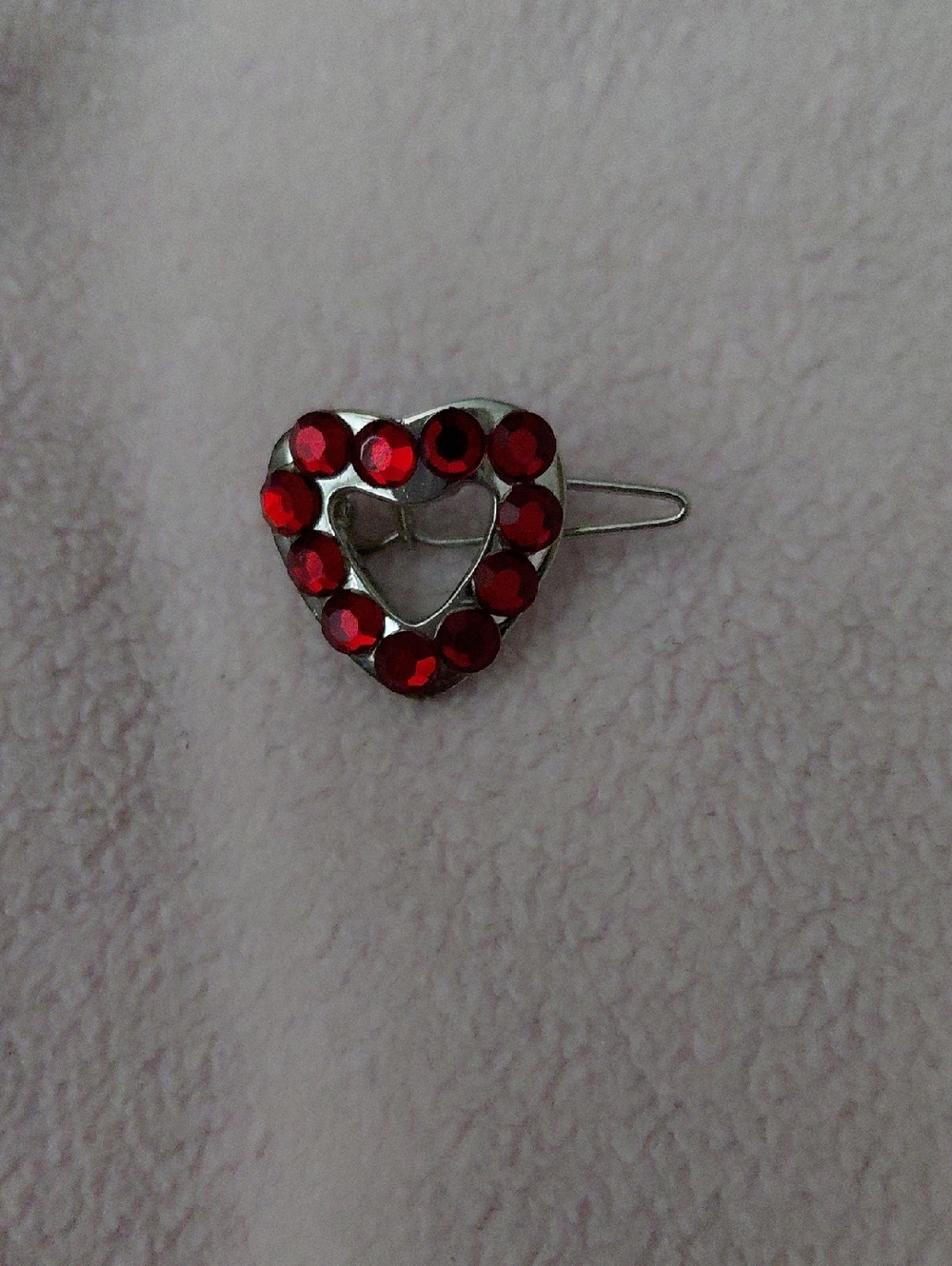 Red Crystal Heart Hair Clip - Women Jewelry
